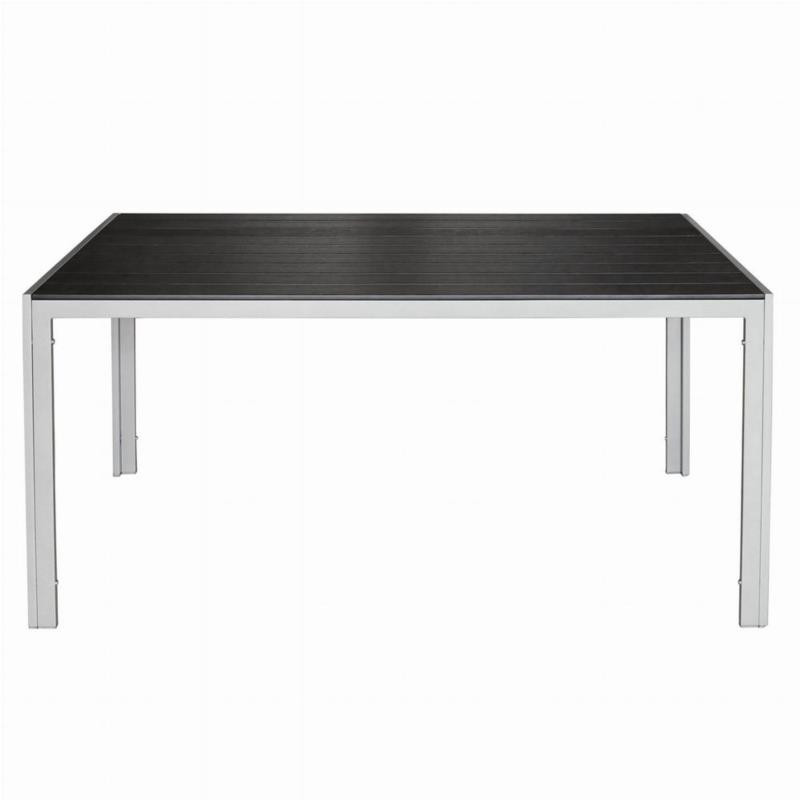 Stół aluminium czarny 150x90cm 357921